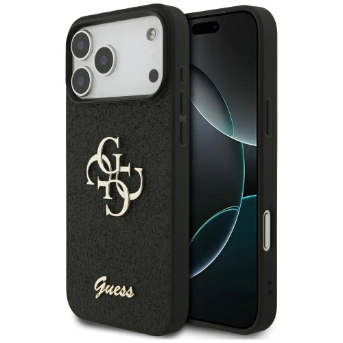 Etui Guess Fixed Glitter Big 4G na iPhone 17 Pro Max - czarne