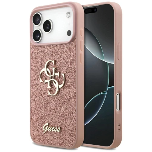 Etui Guess Fixed Glitter Big 4G na iPhone 17 Pro Max - różowe