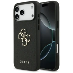 Etui Guess Grained Big 4G & Classic Logo na iPhone 17 Pro Max - czarne