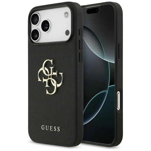 Etui Guess Grained Big 4G & Classic Logo na iPhone 17 Pro Max - czarne