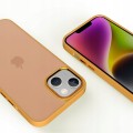 ETUI MATOWE Z RAMKĄ NA APARAT DO IPHONE 15 PLUS - YELLOW