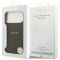 Etui Guess Peony Hot Stamp MagSafe na iPhone 17 Pro Max - brązowe