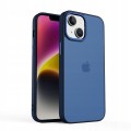 ETUI MATOWE Z RAMKĄ NA APARAT DO IPHONE 15 PLUS - BLUE