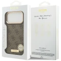 Etui Guess 4G Logo Plate MagSafe na iPhone 17 Pro Max - brązowe