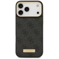 Etui Guess 4G Logo Plate MagSafe na iPhone 17 Pro Max - czarne