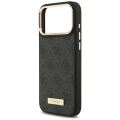 Etui Guess 4G Logo Plate MagSafe na iPhone 17 Pro Max - czarne