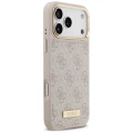Etui Guess 4G Logo Plate MagSafe na iPhone 17 Pro Max - różowe