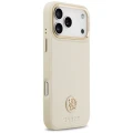 Etui Guess Grained Strass Logo MagSafe na iPhone 17 Pro Max - beżowe