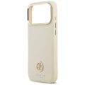 Etui Guess Grained Strass Logo MagSafe na iPhone 17 Pro Max - beżowe
