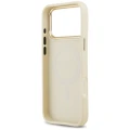 Etui Guess Grained Strass Logo MagSafe na iPhone 17 Pro Max - beżowe