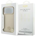 Etui Guess Grained Strass Logo MagSafe na iPhone 17 Pro Max - beżowe