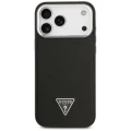 Etui Guess Grained Triangle Logo MagSafe na iPhone 17 Pro Max - czarne