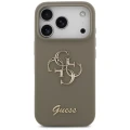 Etui Guess Silicone Big 4G Script na iPhone 17 Pro Max - brązowe