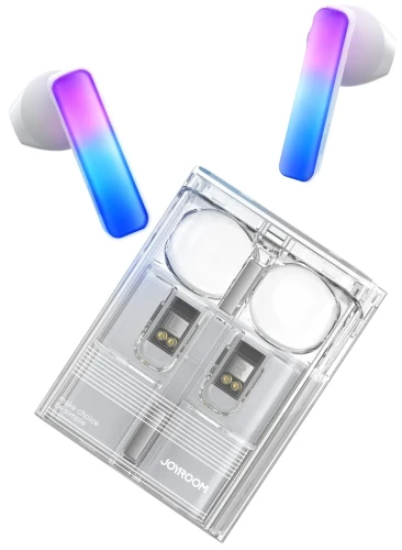 Słuchawki bezprzewodowe TWS Joyroom JR-TC1 IceLens Series ze światłami LED - białe