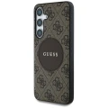 Etui Guess 4G Round Patch Classic Logo MagSafe do Samsung Galaxy S25 brązowy