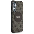 Etui Guess 4G Round Patch Classic Logo MagSafe do Samsung Galaxy S25 brązowy
