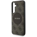 Etui Guess 4G Round Patch Classic Logo MagSafe do Samsung Galaxy S25 brązowy