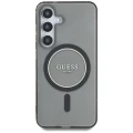 Etui Guess Glitter Circle Classic Logo MagSafe do Samsung Galaxy S25 czarny
