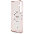 Etui Guess Glitter Circle Classic Logo MagSafe do Samsung Galaxy S25 różowy