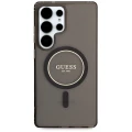 Etui Guess Glitter Circle Classic Logo MagSafe do Samsung Galaxy S25 Ultra czarny