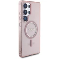 Etui Guess Glitter Circle Classic Logo MagSafe do Samsung Galaxy S25 Ultra różowy