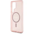 Etui Guess Glitter Circle Classic Logo MagSafe do Samsung Galaxy S25 Ultra różowy