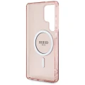 Etui Guess Glitter Circle Classic Logo MagSafe do Samsung Galaxy S25 Ultra różowy