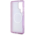 Etui Guess Glitter Flowers Triangle Buttons MagSafe do Samsung Galaxy S25 Ultra fioletowy