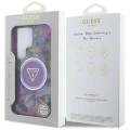 Etui Guess Glitter Flowers Triangle Buttons MagSafe do Samsung Galaxy S25 Ultra fioletowy