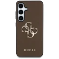 Etui Guess Grained Big 4G Logo Small Classic Logo do Samsung Galaxy S25 brązowy