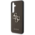 Etui Guess Grained Big 4G Logo Small Classic Logo do Samsung Galaxy S25 brązowy