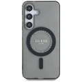 Etui Guess Rhinestones Printed Classic Logo MagSafe Samsung Galaxy S25 czarny