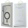 Etui Guess Rhinestones Printed Classic Logo MagSafe Samsung Galaxy S25 czarny
