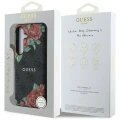 Etui Guess Leather 4G Flowers Print Metal Classic Logo MagSafe na Samsung Galaxy S25 - czarne
