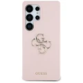 Etui Guess Silicone Big 4G Logo Bottom Script na Samsung Galaxy S25 Ultra - różowe