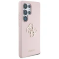 Etui Guess Silicone Big 4G Logo Bottom Script na Samsung Galaxy S25 Ultra - różowe