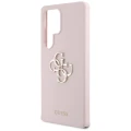 Etui Guess Silicone Big 4G Logo Bottom Script na Samsung Galaxy S25 Ultra - różowe