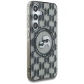 Etui Karl Lagerfeld Button Karl&Choupette Heads On KL Pattern MagSafe Samsung Galaxy S25 czarny