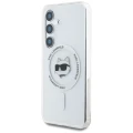 Etui Karl Lagerfeld Button Choupette Head Printed Logo MagSafe Samsung Galaxy S25 biały