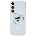Etui Karl Lagerfeld Button Choupette Head Printed Logo MagSafe Samsung Galaxy S25 biały
