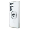 Etui Karl Lagerfeld Button Choupette Head Printed Logo MagSafe Samsung Galaxy S25 Ultra biały