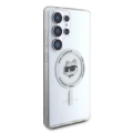 Etui Karl Lagerfeld Button Choupette Head Printed Logo MagSafe Samsung Galaxy S25 Ultra biały