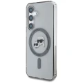 Etui Karl Lagerfeld Button Karl & Choupette Heads Printed Logo MagSafe Samsung Galaxy S25 Plus czarny