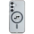 Etui Karl Lagerfeld Button Karl & Choupette Heads Printed Logo MagSafe Samsung Galaxy S25 Plus czarny