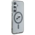 Etui Karl Lagerfeld Button Karl & Choupette Heads Printed Logo MagSafe Samsung Galaxy S25 Plus czarny