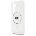 Etui Karl Lagerfeld Button Karl Head Printed Logo MagSafe Samsung Galaxy S25 biały