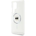 Etui Karl Lagerfeld Button Karl Head Printed Logo MagSafe Samsung Galaxy S25 Ultra biały