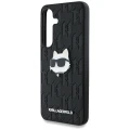 Etui Karl Lagerfeld Leather Monogram Pin Logo Choupette Head Samsung Galaxy S25 czarny