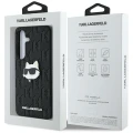 Etui Karl Lagerfeld Leather Monogram Pin Logo Choupette Head Samsung Galaxy S25 czarny