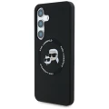 Etui Karl Lagerfeld Silicone Double Heads And Circle MagSafe Samsung Galaxy S25 Plus czarny